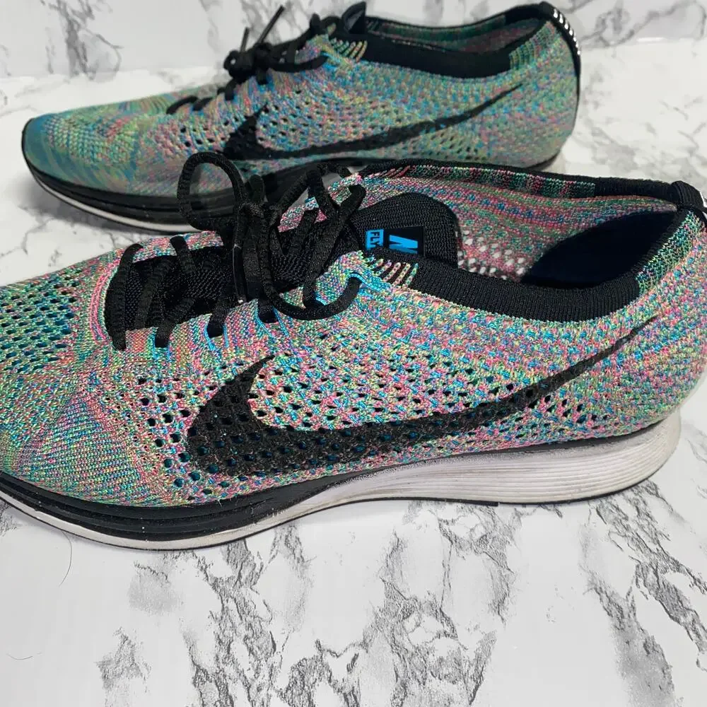 Nike Multicolor 3.0 Flyknit Racer Athletic Activewear Sneakers Shoes Men's 8.5